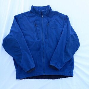 Simms Fishing Products Wind Stopper Full Zip Jacket Mens Size XL Blue USA Fleece